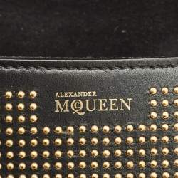 Alexander McQueen Gold/Black Leather Studded Heroine Flat Pouch 