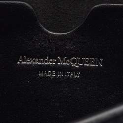 Alexander McQueen Black Suede Crystal Embellished Skull Flap Chain Clutch