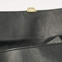 Alexander McQueen Black Leather Studded Flat Skull Clutch