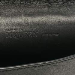 Alexander McQueen Black Leather Studded Flat Skull Clutch