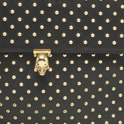 Alexander McQueen Black Leather Studded Flat Skull Clutch