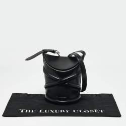 Alexander McQueen Black Leather The Curve Bucket Bag
