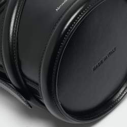 Alexander McQueen Black Leather The Curve Bucket Bag