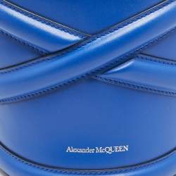 Alexander McQueen Blue Leather The Curve Bucket Bag