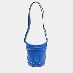 Alexander McQueen Blue Leather The Curve Bucket Bag
