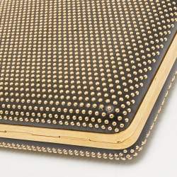 Alexander McQueen Black Leather Studded Skull Box Chain Clutch