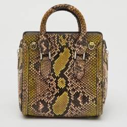 Pre Owned Alexander McQueen Multicolor Python Mini Heroine Bag