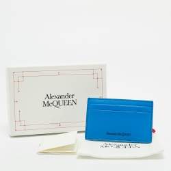 Pre Owned Alexander McQueen Blue Leather Card Holder