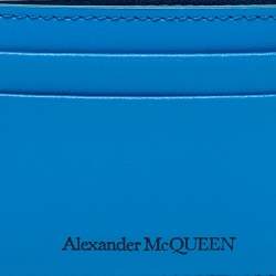 Pre Owned Alexander McQueen Blue Leather Card Holder