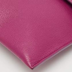 Pre Owned Alexander Mcqueen Purple Leather Skull Flap Pouch