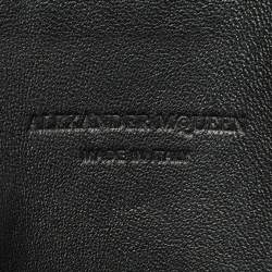 Pre Owned Alexander Mcqueen Purple Leather Skull Flap Pouch