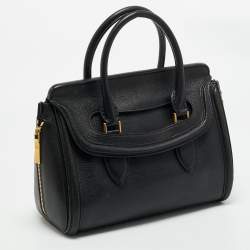 Pre Owned Alexander McQueen Black Leather Medium Heroine Satchel
