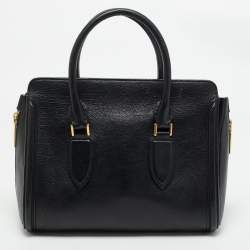 Pre Owned Alexander McQueen Black Leather Medium Heroine Satchel