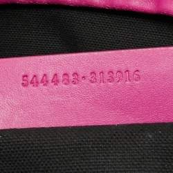 Pre Owned Alexander McQueen Magenta Leather Medium Skull Padlock Zip Bag