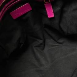 Pre Owned Alexander McQueen Magenta Leather Medium Skull Padlock Zip Bag