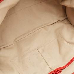 Pre Owned Alexander McQueen Red Leather Padlock Zip Satchel