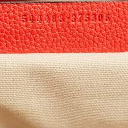 Pre Owned Alexander McQueen Red Leather Padlock Zip Satchel