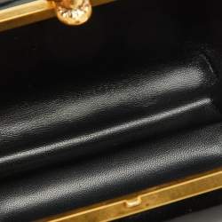 Pre Owned Alexander McQueen Black Patent Leather Skull Box Clutch