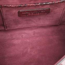 Pre Owned Alexander McQueen Red/Black Snakeskin Patchwork Mini Heroine Bag