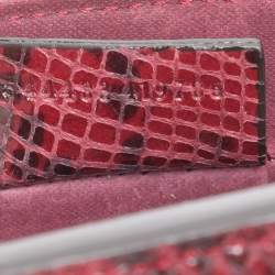 Pre Owned Alexander McQueen Red/Black Snakeskin Patchwork Mini Heroine Bag