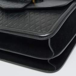 Pre Owned Alexander McQueen Black Diamond Embossed Leather Heroine Chain Shoulder Bag