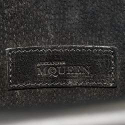 Pre Owned Alexander McQueen Black Diamond Embossed Leather Heroine Chain Shoulder Bag