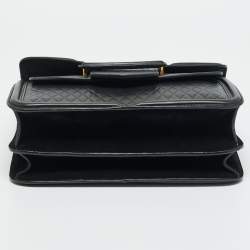 Pre Owned Alexander McQueen Black Diamond Embossed Leather Heroine Chain Shoulder Bag