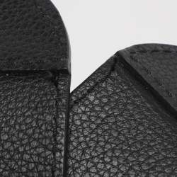 Pre Owned Alexander McQueen Burgundy/Black Pebbled Leather Mini Skull Padlock Zip Tote