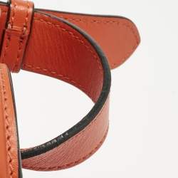 Pre Owned Alexander McQueen Orange Leather Skull Padlock Shoulder Bag