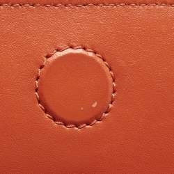 Pre Owned Alexander McQueen Orange Leather Skull Padlock Shoulder Bag