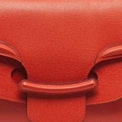 Pre Owned Alexander McQueen Orange Leather Heroine Chain Shoulder Bag