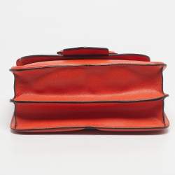 Pre Owned Alexander McQueen Orange Leather Heroine Chain Shoulder Bag