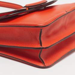 Pre Owned Alexander McQueen Orange Leather Heroine Chain Shoulder Bag