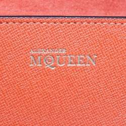 Pre Owned Alexander McQueen Orange Leather Heroine Chain Shoulder Bag