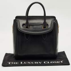 Pre Owned Alexander McQueen Black Leather Medium Heroine Tote