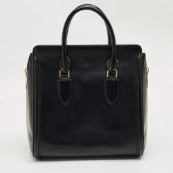 Pre Owned Alexander McQueen Black Leather Medium Heroine Tote