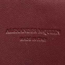 Pre Owned Alexander McQueen Black Croc Embossed Leather Skull Envelope Clutch