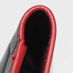 Pre Owned Alexander McQueen Black Croc Embossed Leather Skull Envelope Clutch