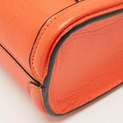 Pre Owned Alexander McQueen Orange Leather Heroine Flap Shoulder Bag
