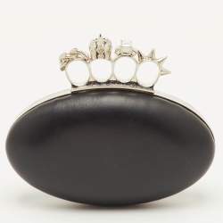 مملوكة مسبقًا حقيبة كلتش أليكسندر ماكوين بوكس جلد أسود