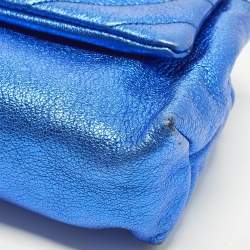 Pre Owned حقيبة كلتش أليكساندر ماكوين معدنية جلدي أزرق معدني