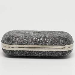 Pre Owned حقيبة كلاتش جمجمة جلد أليكساندر ماكوين رمادية ستينغراي