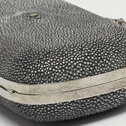 Pre Owned حقيبة كلاتش جمجمة جلد أليكساندر ماكوين رمادية ستينغراي