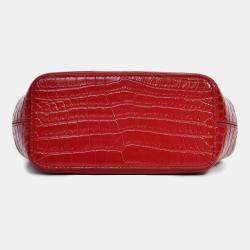 مملوكة مسبقًا حقيبة كروس بودي سلسلة جلد تأثير التمساح الأحمر ألكسندر ماكوين
