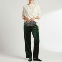 Pre Owned Alexander McQueen De Manta Black/White Printed Satin Clutch