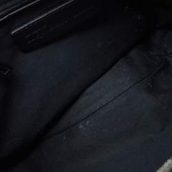 Pre Owned حقيبة كلتش أليكساندر ماكوين دي مانتا جلد وساتان طباعة قلب أسود متوسطة