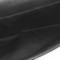 Pre Owned Alexander McQueen Skull Embellished Black Leather French Wallet