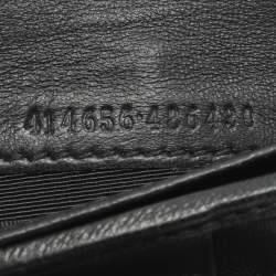 Pre Owned Alexander McQueen Skull Embellished Black Leather French Wallet