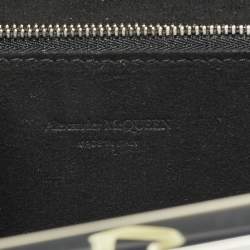 Pre Owned Alexander McQueen Jewelled Knuckle Graffiti Silver Quilted Leather Clutch