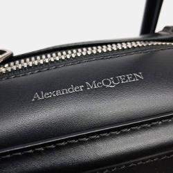 Pre Owned Alexander McQueen Black Leather Tote Shoulder Bag